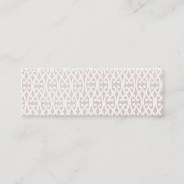 Minitarjeta De Visita Patrón elegante de rosado y entramado blanco (Anverso)