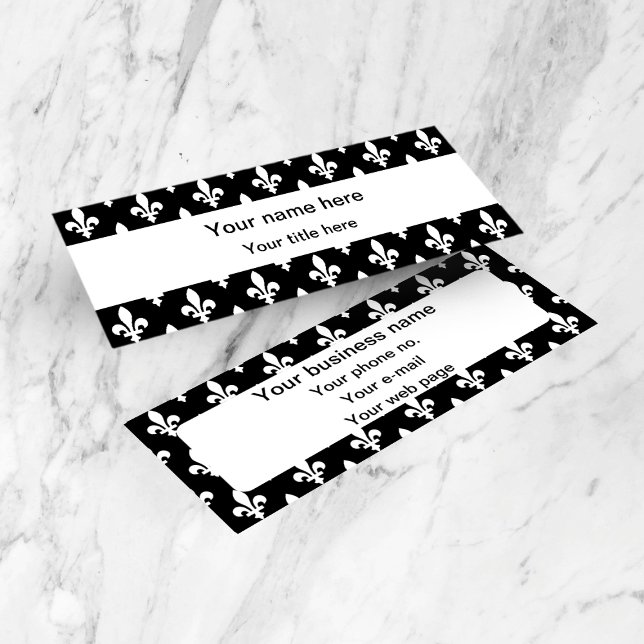 Minitarjeta De Visita Patrón Fleur de Lis, francés, real, blanco (Subido por el creador)