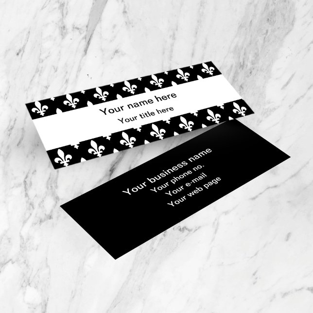 Minitarjeta De Visita Patrón Fleur de Lis, francés, real, blanco (Subido por el creador)