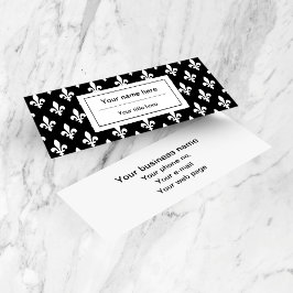 Minitarjeta De Visita Patrón Fleur de Lis, francés, real, blanco