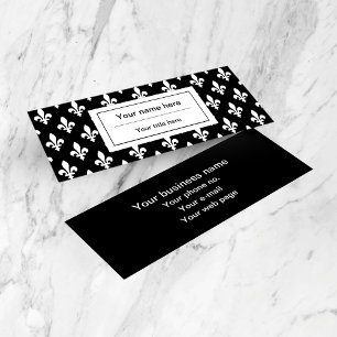Minitarjeta De Visita Patrón Fleur de Lis, francés, real, blanco