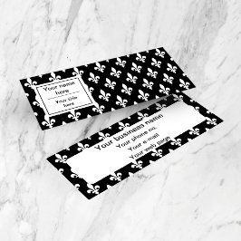 Minitarjeta De Visita Patrón Fleur de Lis, francés, real, blanco