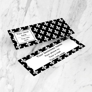 Minitarjeta De Visita Patrón Fleur de Lis, francés, real, blanco