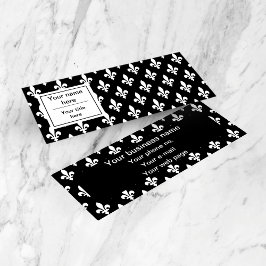 Minitarjeta De Visita Patrón Fleur de Lis, francés, real, blanco