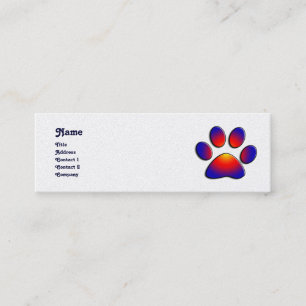 Minitarjeta De Visita PAW COLORIDO,perla blanca negra