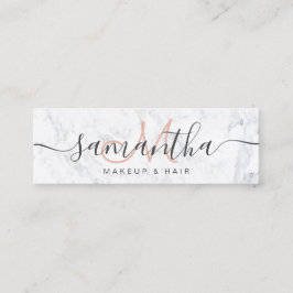 Minitarjeta De Visita Pelo de mármol blanco de moda elegante moderno del