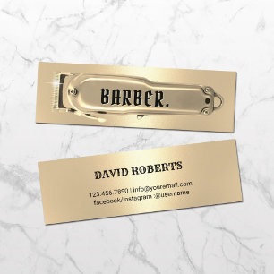 Minitarjeta De Visita Peluquería de peluquería Golden Hair Clipper Barbe