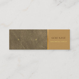 Minitarjeta De Visita Pendientes de cuero dorado elegantes en exhibición