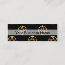 Minitarjeta De Visita Pentagrama negro y dorado