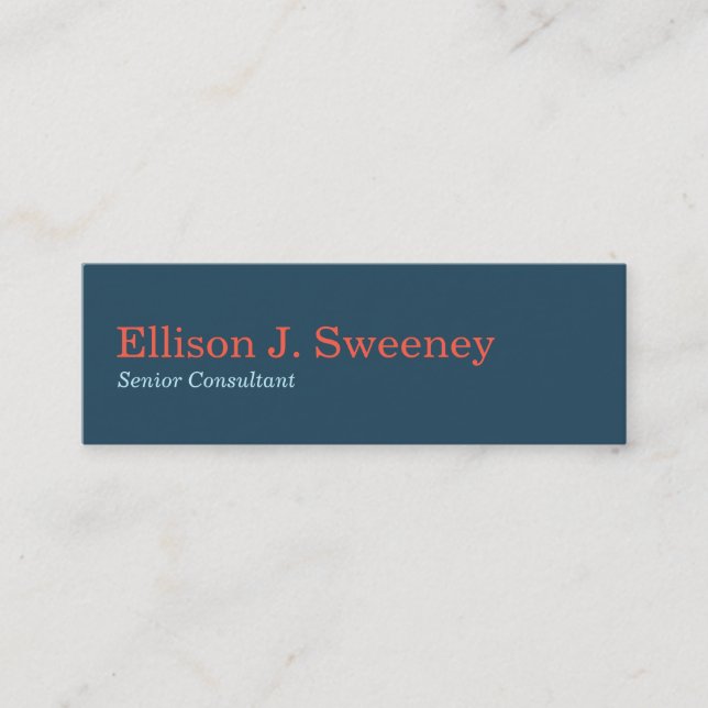 Minitarjeta De Visita Pequeño diseño de negrita profesional azul marino (Anverso)