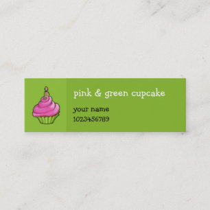 Minitarjeta De Visita Pequeño pastel verde rosa