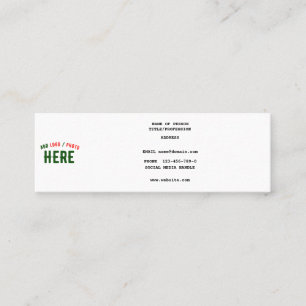MINITARJETA DE VISITA PERSONALIZABLE MODERNO ESTILO BLANCO VERIFICADO MA
