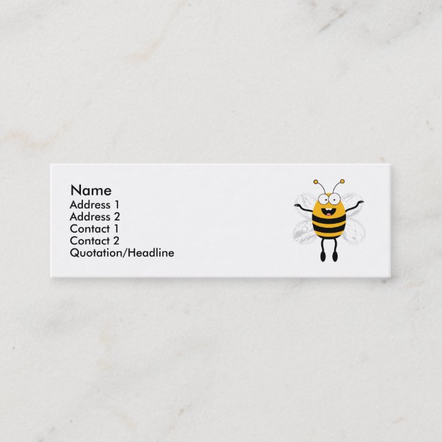 Minitarjeta De Visita Personalizado Bee (Anverso)