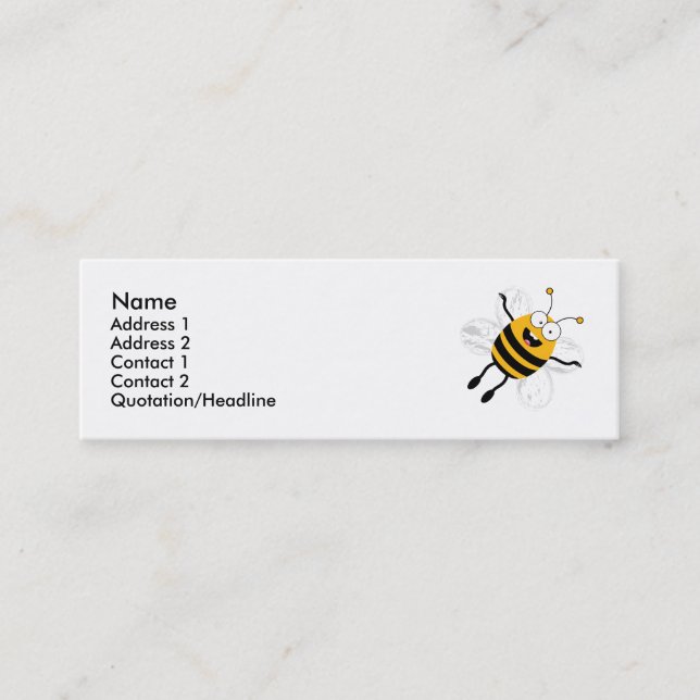 Minitarjeta De Visita Personalizado Bee (Anverso)