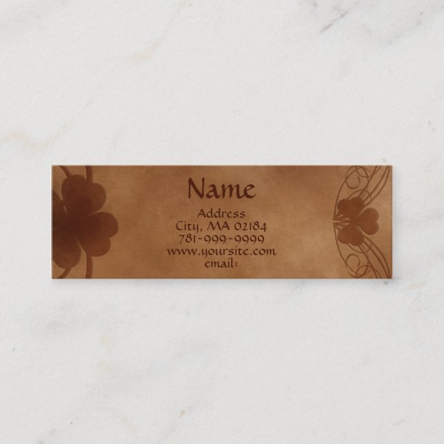 Minitarjeta De Visita Personalizado céltico elegante del pergamino del (Anverso)