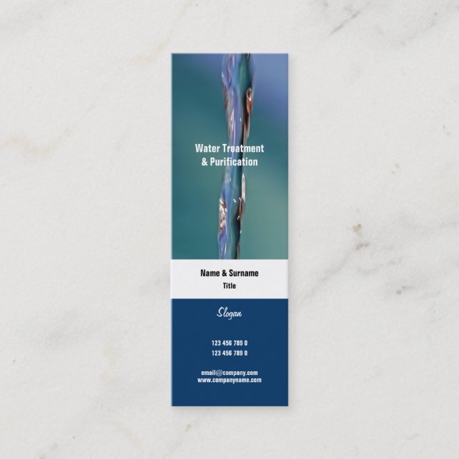 Minitarjeta De Visita PERSONALIZADO chispeante de la fotografía del agua (Anverso)