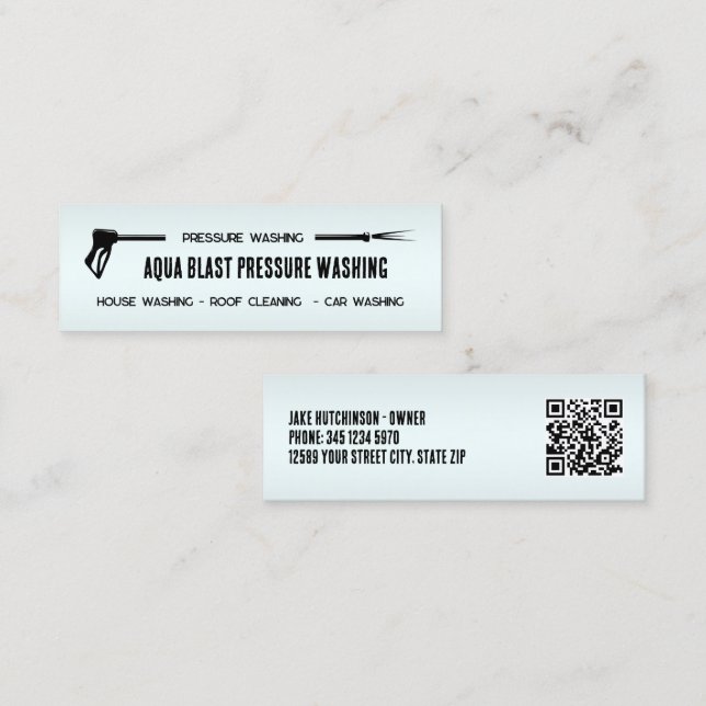 Minitarjeta De Visita personalizado de lavado a presión 🌊 QR (Anverso / Reverso)