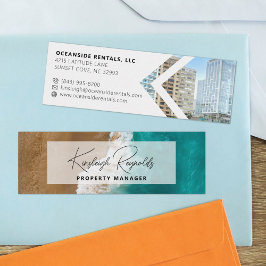 Minitarjeta De Visita Personalizado de Ocean / Beach Rental Property Man