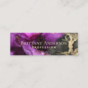 Minitarjeta De Visita Personalizado del Resumen Ethereal Purple Black y 