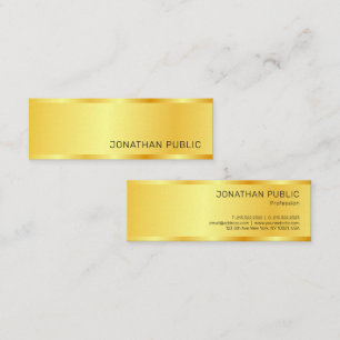 Minitarjeta De Visita Personalizado Moderno Elegante Diseño Simple Dorad