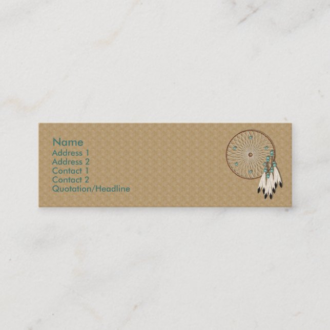 Minitarjeta De Visita Personalizado nativo americano Dreamcatcher KRW (Anverso)