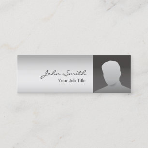 Minitarjeta De Visita Personalizado Photo Modern Silver