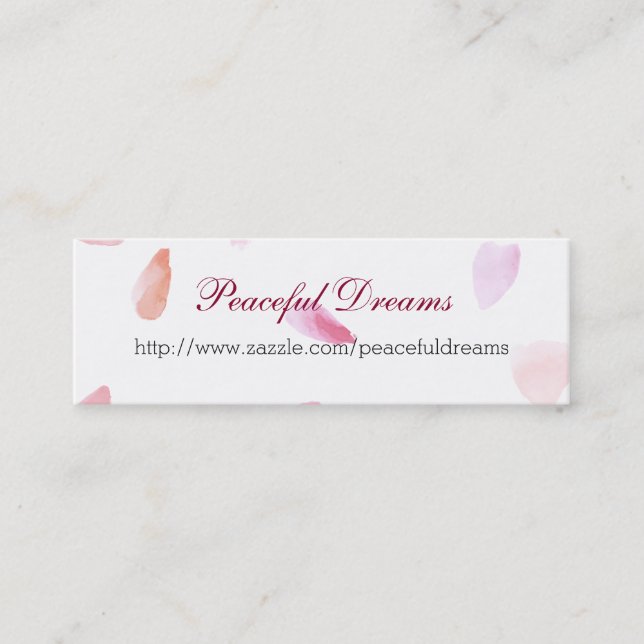 Minitarjeta De Visita Petales de Rosa románticos (Anverso)