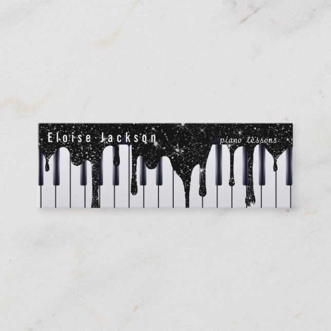 Minitarjeta De Visita piano blanco y negro (Anverso)