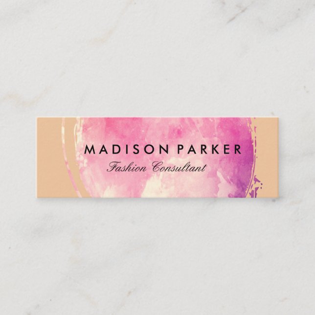 Minitarjeta De Visita Pincel de acuarela contemporánea (Anverso)