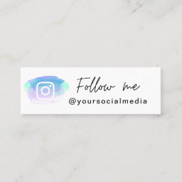 Minitarjeta De Visita Pincel de color de agua colorido Instagram Seguir 