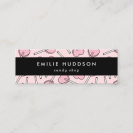 Minitarjeta De Visita Pink Lollipops, Heart Lollipops, Lolly, Candy Shop