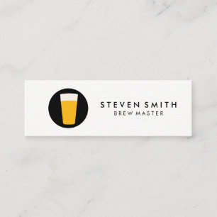 Minitarjeta De Visita Pinta con el logotipo de cerveza Blanco negro