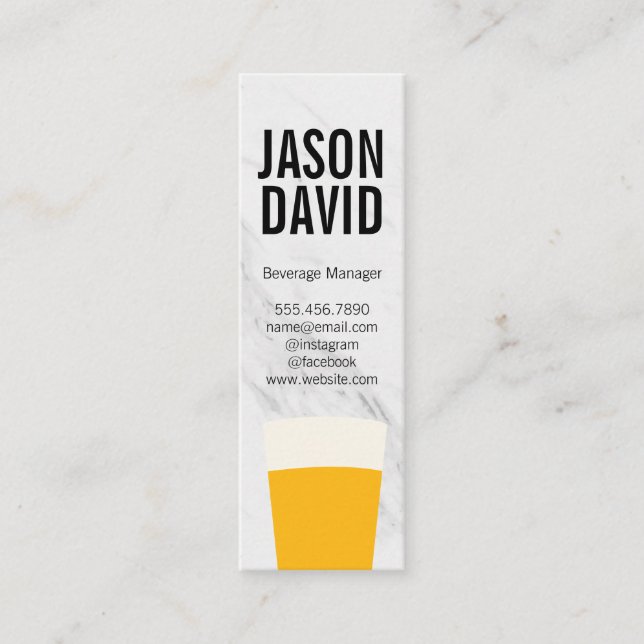 Minitarjeta De Visita Pinta de variación de la Mármol de Cerveza (Anverso)