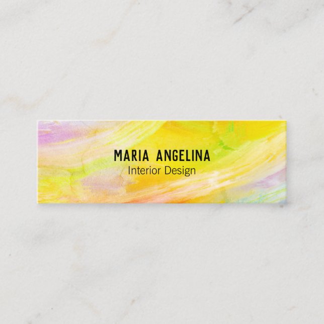 Minitarjeta De Visita Pintura de óleo abstracto de amarillo dorado (Anverso)