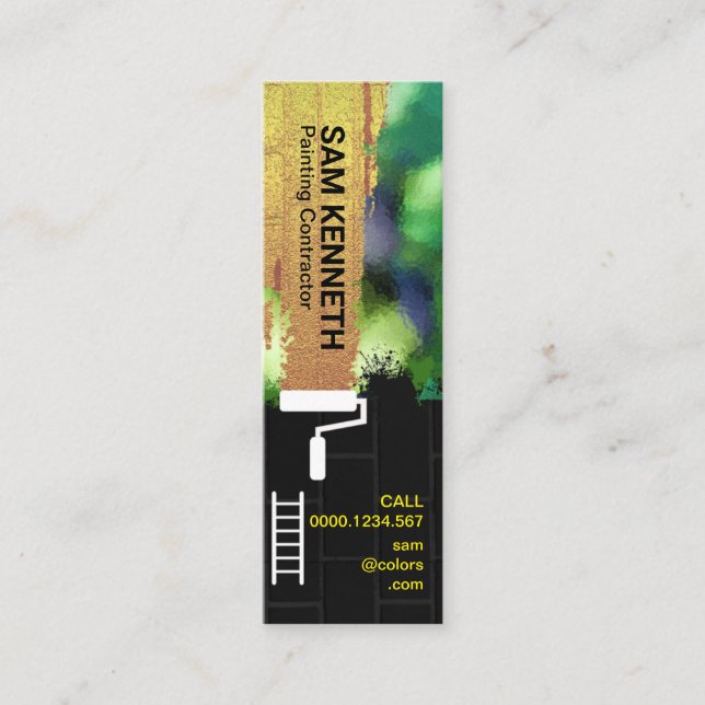 Minitarjeta De Visita Pintura de oro grunge de pared luminescente (Anverso)