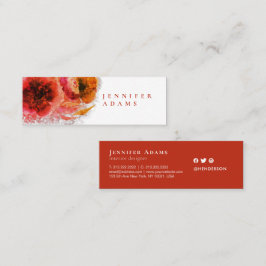 Minitarjeta De Visita Pintura floral acuática de oro brillante