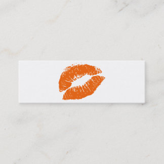 Minitarjeta De Visita PixDezines besa labios naranjas