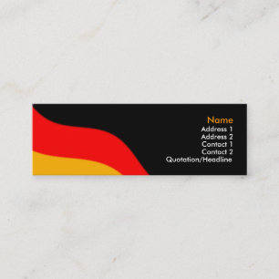 Minitarjeta De Visita PlainBlackBusinessBack, GermanFlag, Name, Addre...