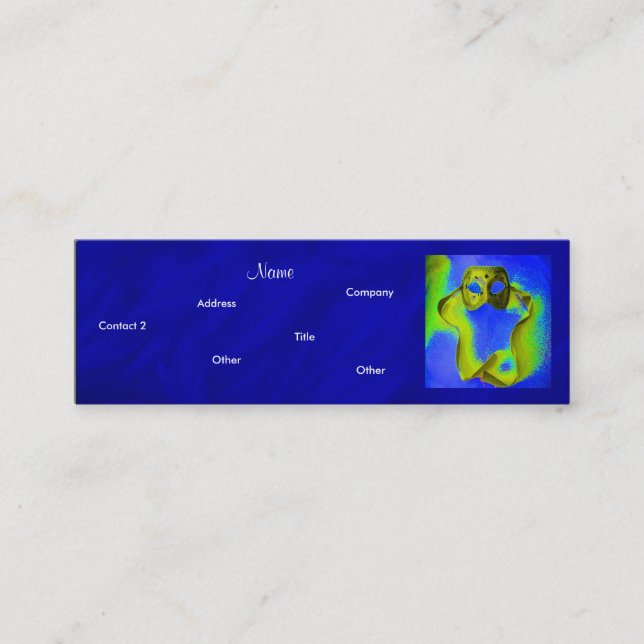 Minitarjeta De Visita Planificador de eventos - Masquerade (Anverso)