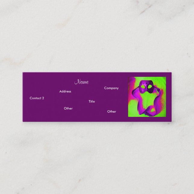 Minitarjeta De Visita Planificador de eventos - Masquerade II (Anverso)