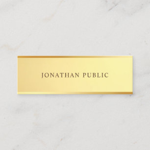 Minitarjeta De Visita Plantilla de aspecto dorado Glam Elegant Moderno S