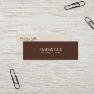 Minitarjeta De Visita Plantilla marrón y beige elegante moderna personal