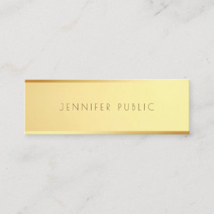Minitarjeta De Visita Plantilla Minimalista elegante Glamour Gold