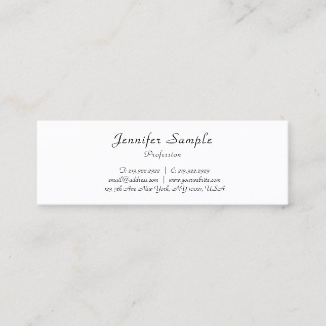 Minitarjeta De Visita Plantilla profesional de nombre manuscrito elegant (Anverso)