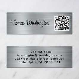 Minitarjeta De Visita Plata estilo de código QR profesional