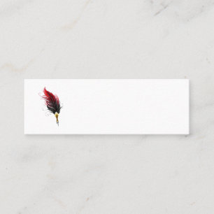 Minitarjeta De Visita Pluma de plumas rojas con nido de oro
