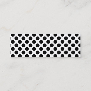 Minitarjeta De Visita Polkadots retro - negro y blanco