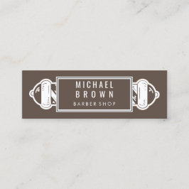 Minitarjeta De Visita polo de barbero marrón | Barber | Hair Stylist