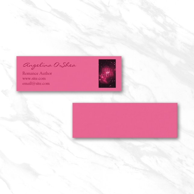 Minitarjeta De Visita Portada de libro rosa (Book Cover Skinny Business Card)