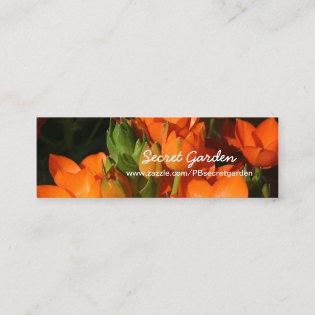 Minitarjeta De Visita Primavera naranja 1 - Fotografía floral (Anverso)